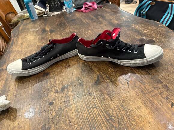 Converse Chuck Taylor All Star Low Top Black Ballistic Camo Red Accent Sneakers - Picture 6 of 6